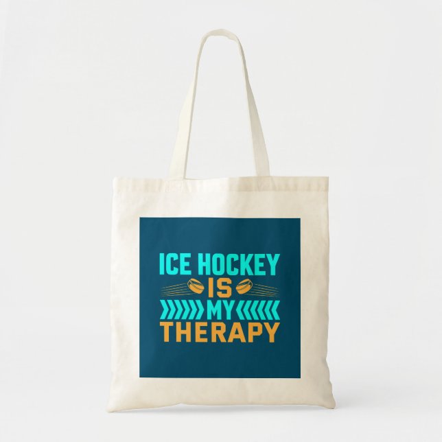 Bolsa Tote Hockey é minha terapia (Frente)