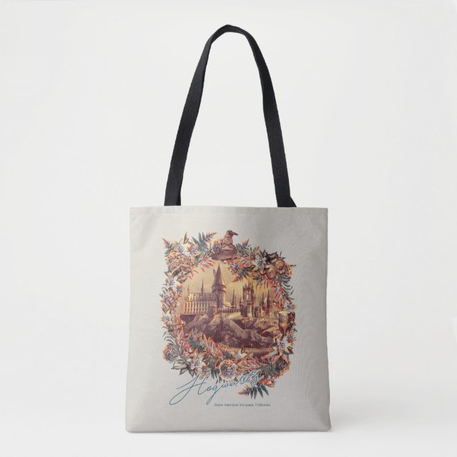 Bolsa Tote HOGWARTS™ CASTLE - Gráfico Floral (Frente)