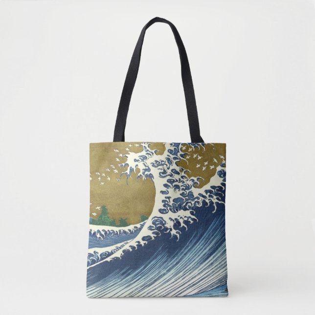 Bolsa Tote Hokusai Big Wave Japão Art (Frente)
