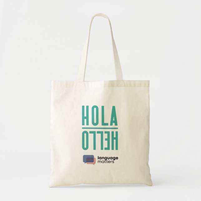 Bolsa Tote Hola/Hello pela Language Matters (Frente)
