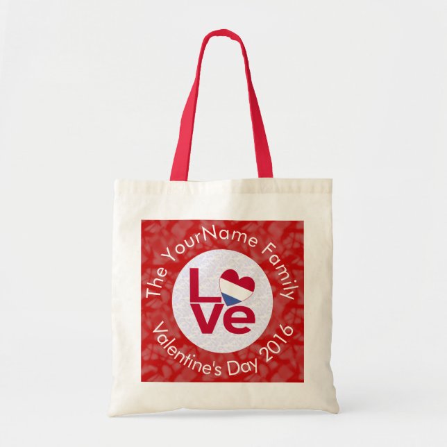 Bolsa Tote Holanda - Sinalizador Red - Namorados LOVE (Frente)