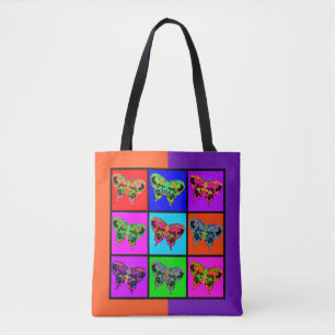 Bolsa Tote holiES - Mosaico de Borboletas Psicodélicas