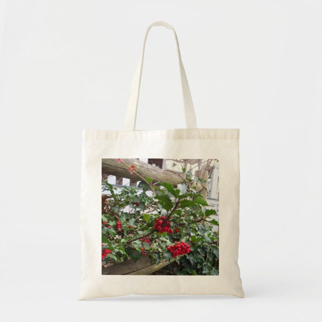 Bolsa Tote Holly Berries e Cerca - Martha's Vineyard (Frente)