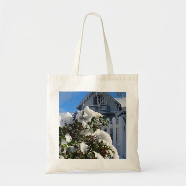 Bolsa Tote Holly Berries em neve - Martha's Vineyard (Frente)