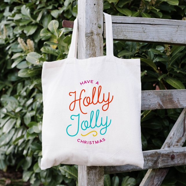 Bolsa Tote Holly Jolly Christmas (Criador carregado)
