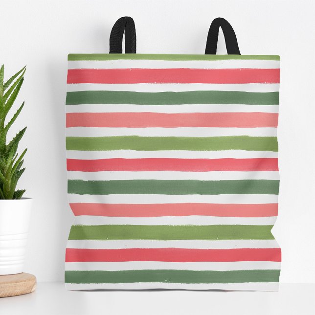 Bolsa Tote Holly Jolly Stripes (Criador carregado)