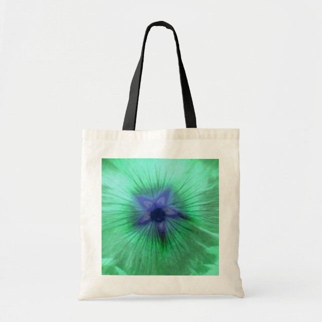 Bolsa Tote Hollyhock Fllower Green Budget Bag (Frente)