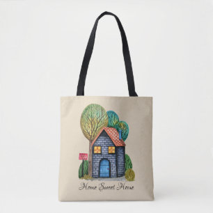 Bolsa Tote Home Art Bonito De Aquarela