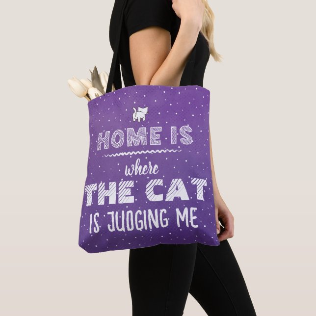 Bolsa Tote Home Is Where Cat Is Judging Me Funny (Close Up)