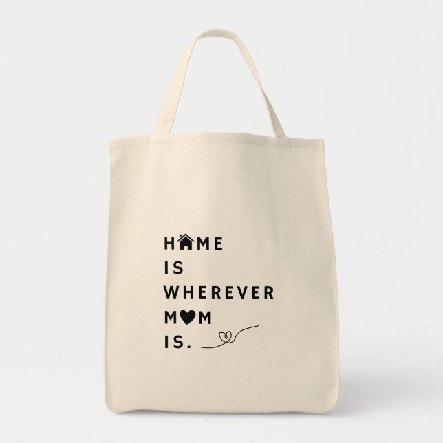 Bolsa Tote Home Is Wherever Mom Is – Gift For Mom (Frente)