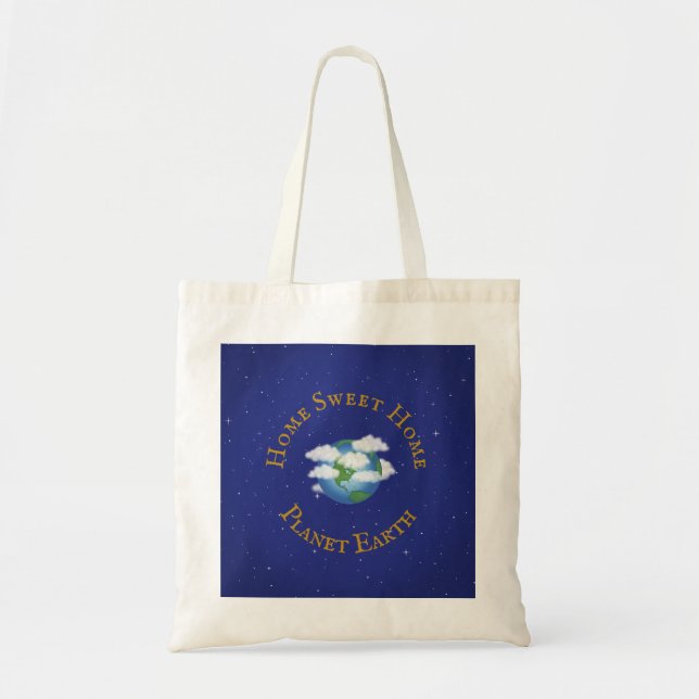 Bolsa Tote "Home Sweet Home Planet Earth" Nosso Bastante Mund (Frente)
