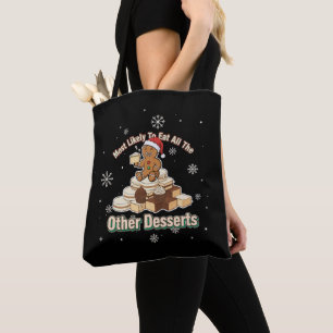 Bolsa Tote Homem de Biscoito de Natal Engraçado - Muito Prová