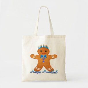 Bolsa Tote Homem de gengibre da Hanukkah Judaica Menorá