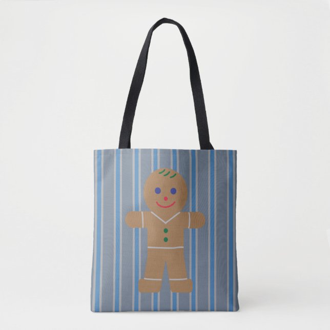 Bolsa Tote Homem de Gingerpão de Diversão e Rico (Frente)