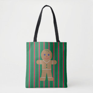 Bolsa Tote Homem de Gingerpão de Natal divertido e Rico