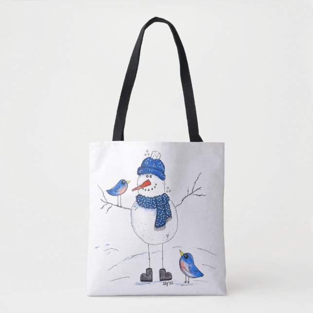 Bolsa Tote Homem de neve de pernas longas (Frente)