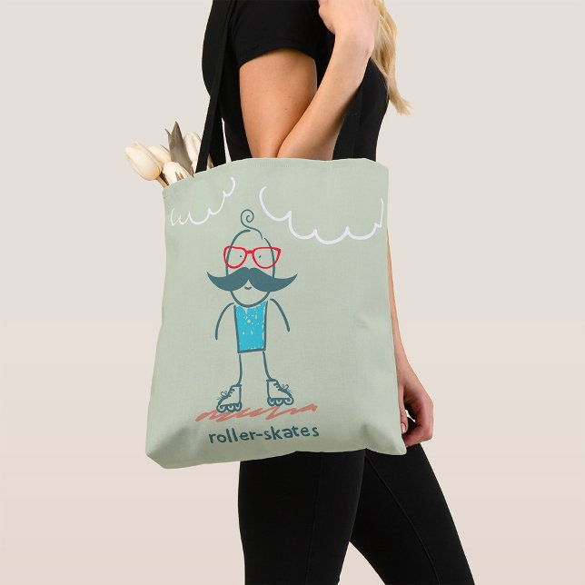 Bolsa Tote Homem em patins de rodas (Criador carregado)