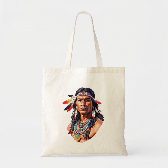 Bolsa Tote Homem Indígena Americano (Frente)