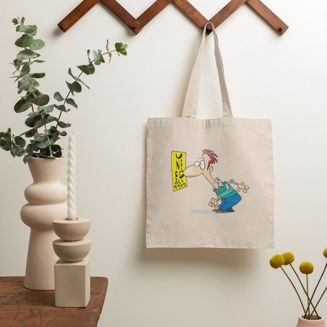 Bolsa Tote Homem Lendo Um Saco De Toque De Gráfico De Olhos (Criador carregado)