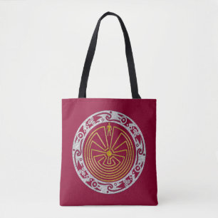 Bolsa Tote HOMEM NOS ornamentos MAZE ouro prata