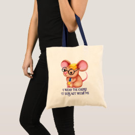 Bolsa Tote Homem Queijo Peludo Negócios Rato Gravata Óculos N