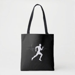 Bolsa Tote Homem Runners Silhouette HeartBeat Line
