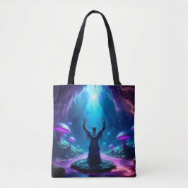 Bolsa Tote Homem Sagrado Na Caverna Tem Braços Levantados Par