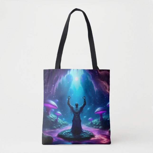 Bolsa Tote Homem Sagrado Na Caverna Tem Braços Levantados Par (Frente)