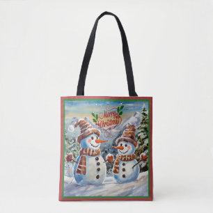 Bolsa Tote Homens de Neve de Natal, Feliz Natal,