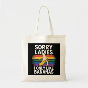 Bolsa Tote homens desculpe menina eu gosto de bananas engraça