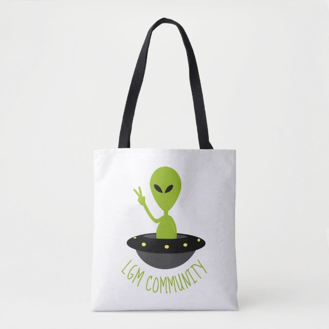 Bolsa Tote Homens Verdes Pequenos, Extraterrestres da comunid (Frente)