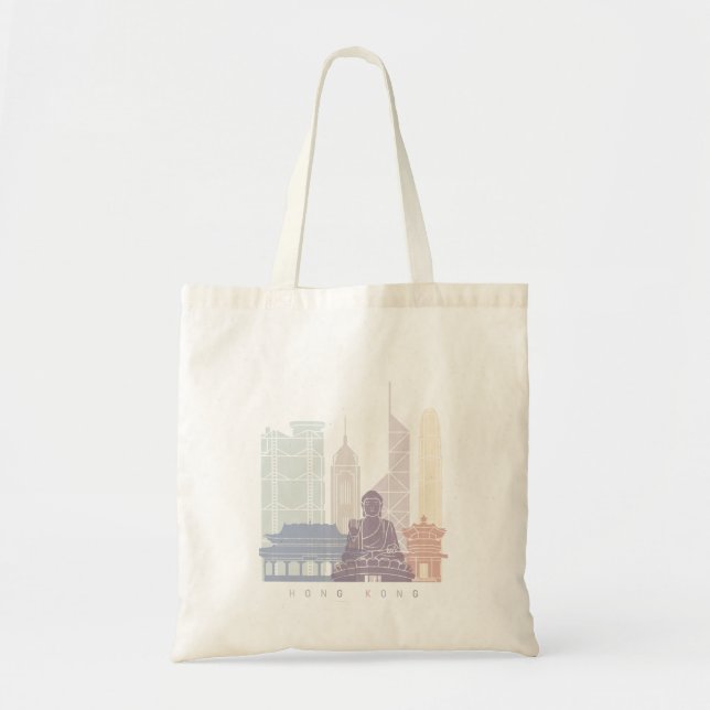 BOLSA TOTE HONG KONG SKYLINE POSTER PASTEL (Frente)