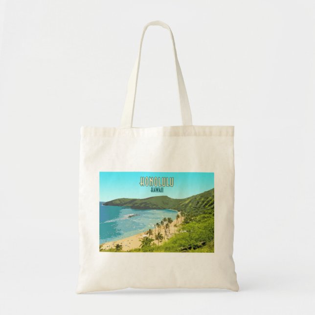 Bolsa Tote Honolulu Hanauma Bay Beach Hawaii Vintage (Frente)