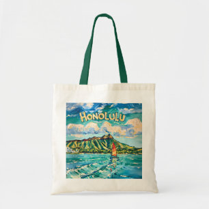 Bolsa Tote Honolulu Havaí Paisagem de Viagem Vintage Van Gogh