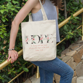 Bolsa Tote Hope Salms 31:24 Bíblia De Aquarela Verso Tote Bag