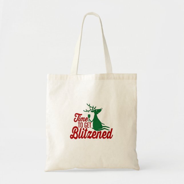 Bolsa Tote Hora de Blitzenar Reindeer de Natal (Frente)
