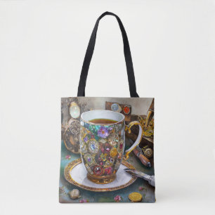 Bolsa Tote Hora Do Chá Com O Viajante Do Tempo