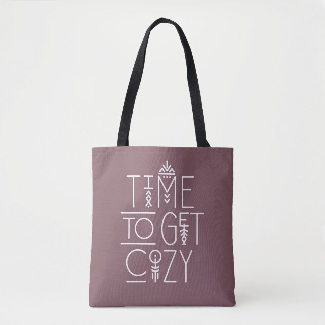Bolsa Tote Hora moderna de pegar o Design Cozy (Frente)