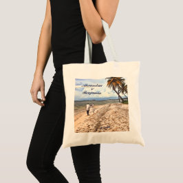 Bolsa Tote Horário Tropical de Verão, Casamento com Aquarela