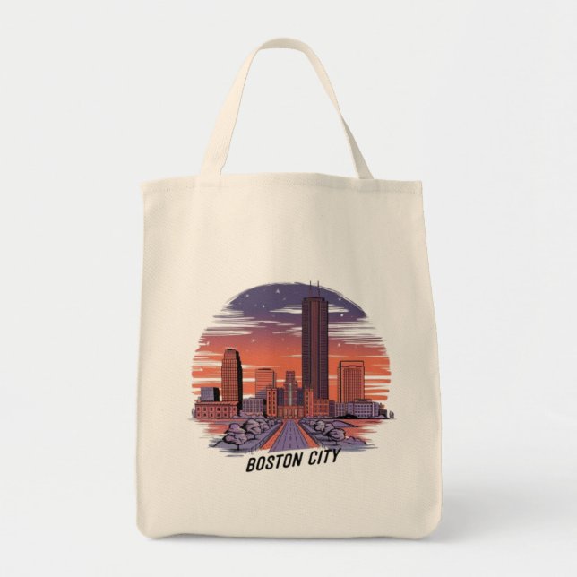 Bolsa Tote Horizonte da Cidade de Boston, Boston Ma EUA (Frente)