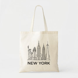 Bolsa Tote Horizonte de Nova York Arte Linear Minimalista