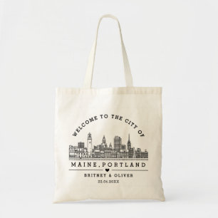 Bolsa Tote Horizonte de Portland Maine – Favor de casamento p