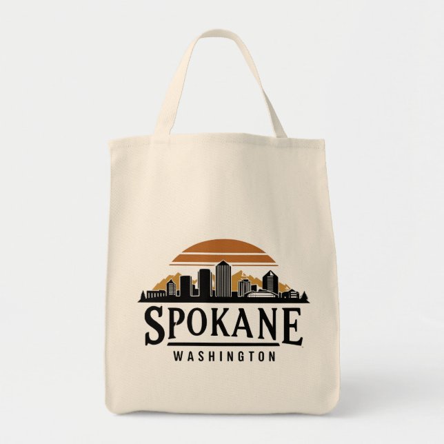 Bolsa Tote Horizonte de Spokane Washington DC (Frente)