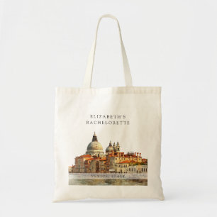 Bolsa Tote Horizonte de Veneza em Aquarela Fim de Semana de D