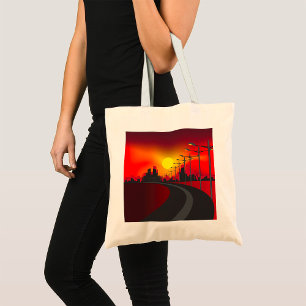Bolsa Tote Horizonte Urbano da Rodovia ao Pôr do Sol