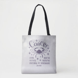 Bolsa Tote Horóscopo Zodiac do Cancer Moderno Personalizado