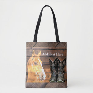 Bolsa Tote Horse Cowboy Boots Conselho Russo de Celeiro