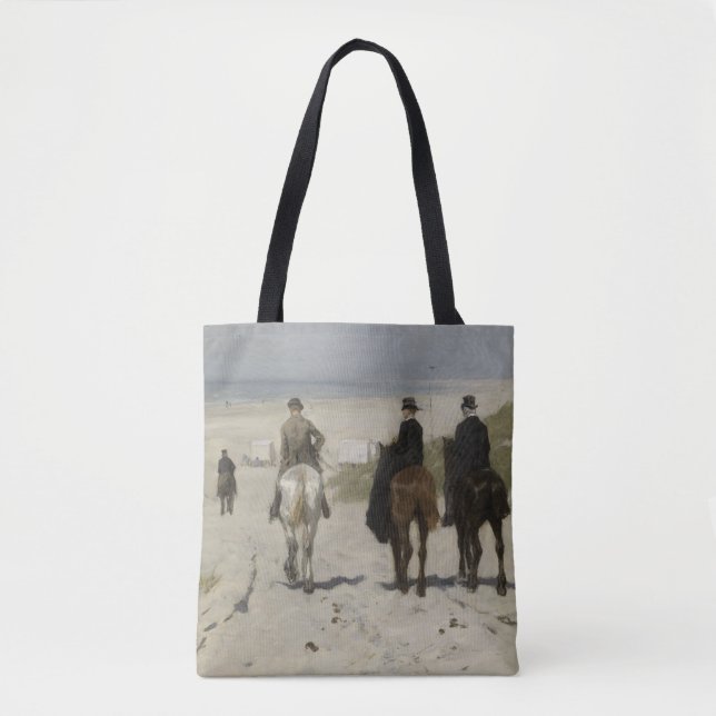 Bolsa Tote Horseback Ride ao longo da praia - Belas Artes (Frente)