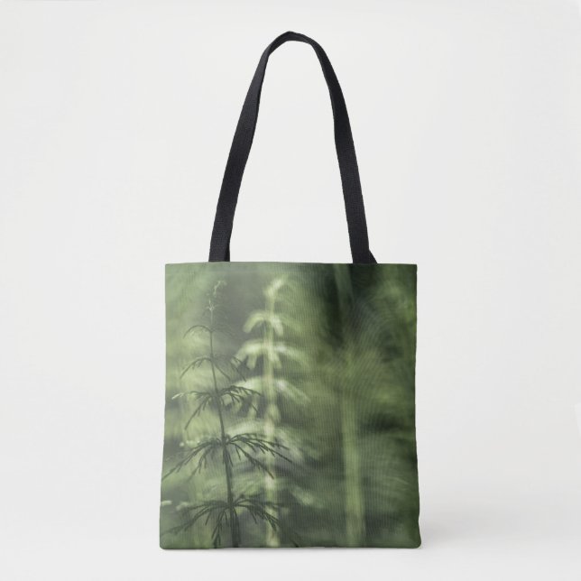 Bolsa Tote Horsetail Nature Foto verde floral (Frente)