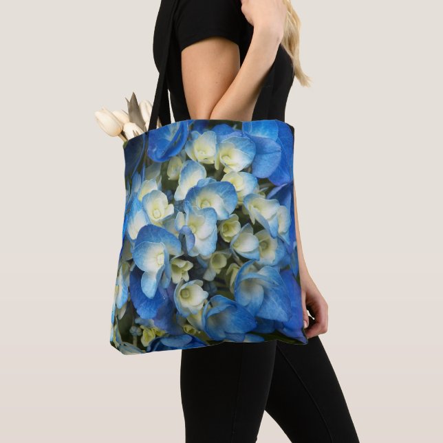 Bolsa Tote Hortênsia Floral Azul Bonita (Close Up)